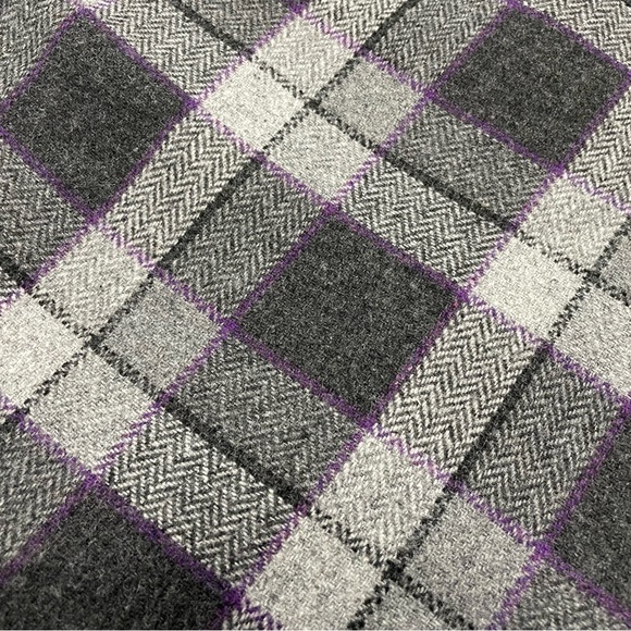 Vintage 35th & 10th Brand wool blend purple/black/gray Plaid Patterned Skirt - Picture 12 of 14